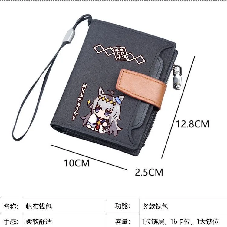 Sombrero de Anime japonés Little Kuri, billetera corta para Cosplay, billetera portátil de mano cero, bolsa para tarjetas de estudiante para hombres y mujeres