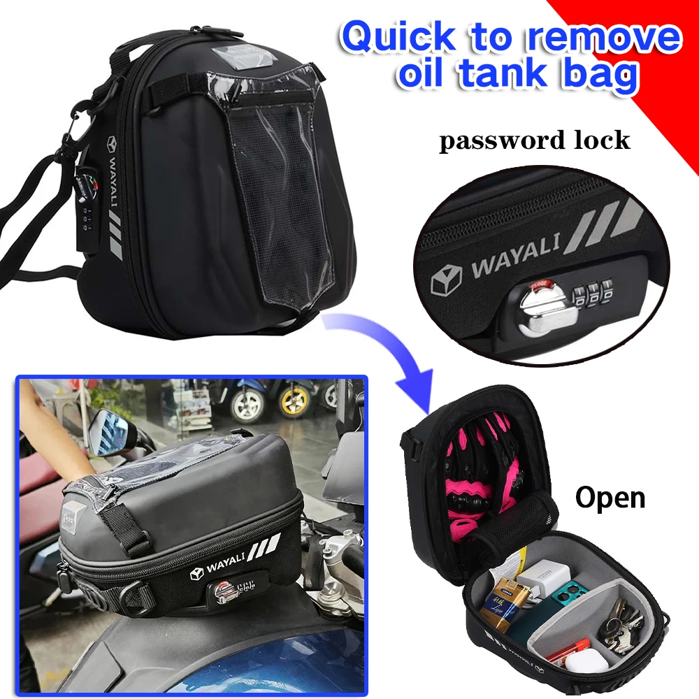 Motorcycle Tank Bag New Upgraded Large Capacity Password Lock Luggage Backpack for BMW K1200GT K1200RS K1200S K1200R K1600GT