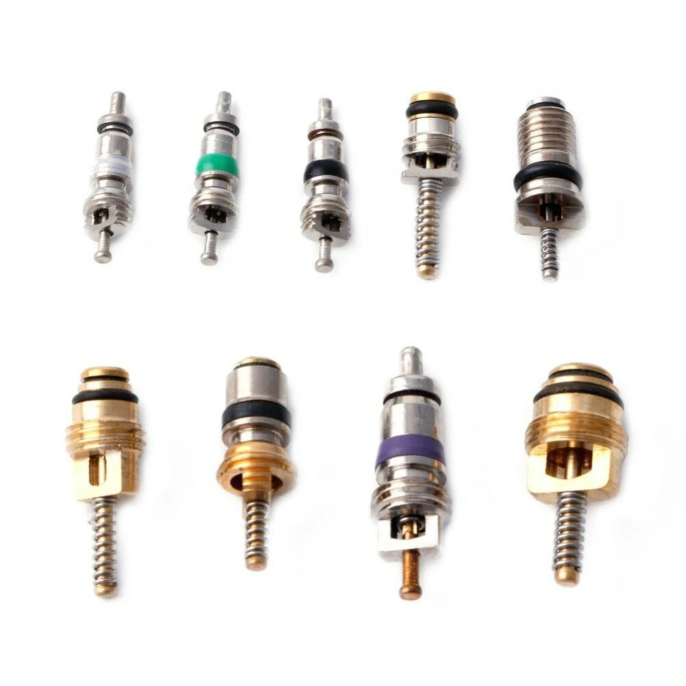 134pcs A/C Core Valves R134A Auto Car Air Conditioning Assortment Remover Car Air Conditioning Valve Core A/C Sealing Kit