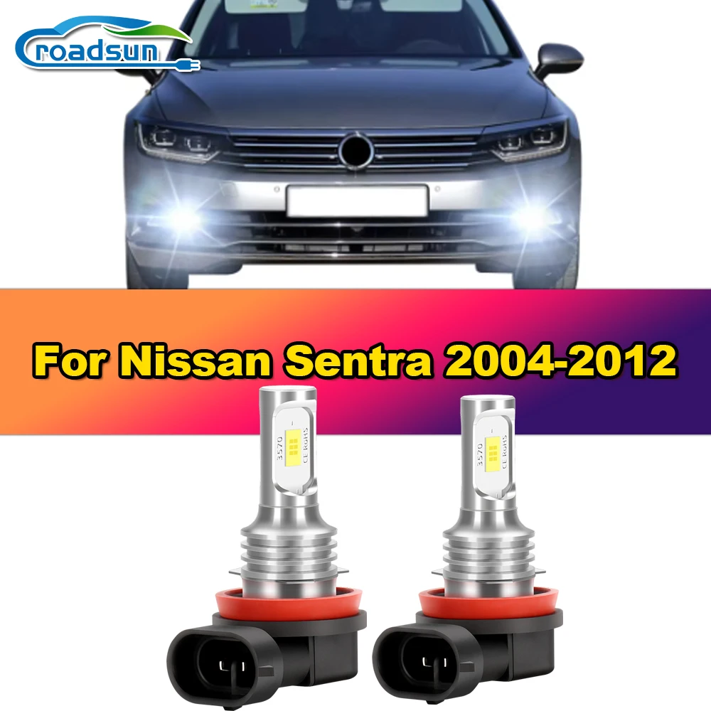 

100W High Power Car Fog Lamps 12000LM LED Fog Lights Bulbs 6000K For Nissan Sentra 2004 2005 2006 2007 2008 2009 2010 2011 2012