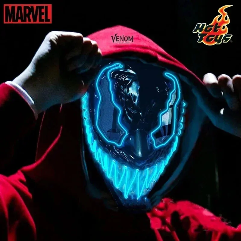 

Marvel Venom Mask with Lens Halloween Party Decoration LED Mask Propsfor Hot Toys Venom Cosplay Costume Mask Full Face Glow