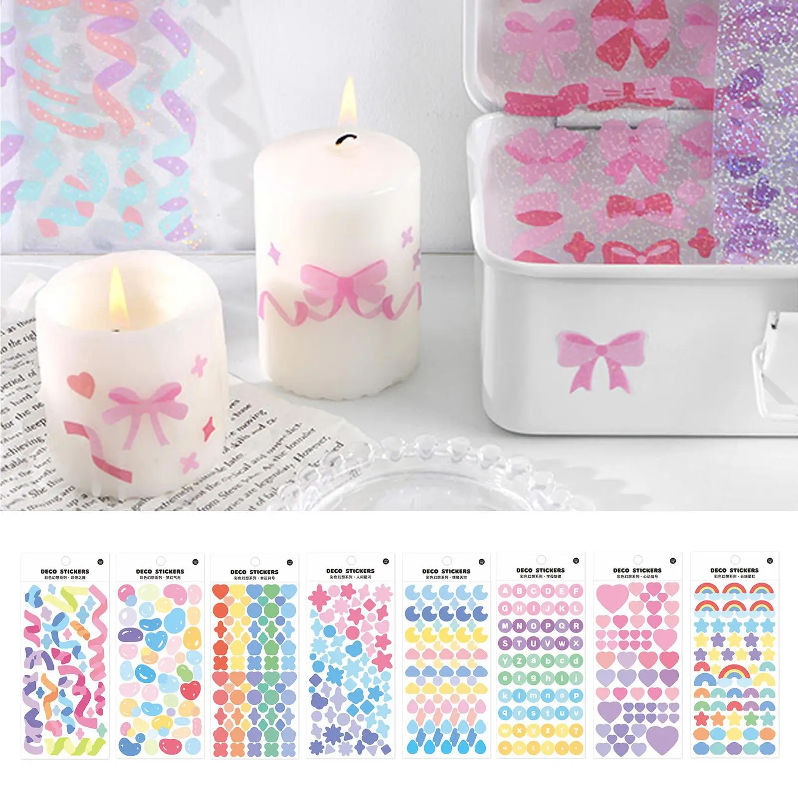 Sparkle Stickers Heart Star Planner Sticker Craft Decorations Embellishment