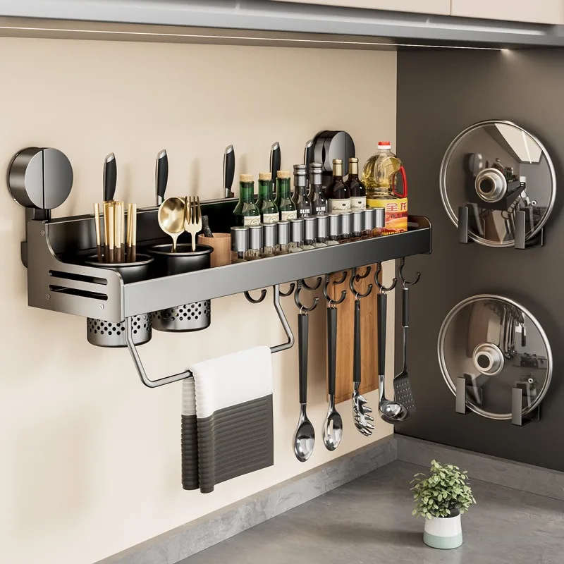 [multi-functional-kitchen-rack]-kitchen-rack-suction-cup-type-chopstick-holder-knife-storage-seasoning-supplies-organizer