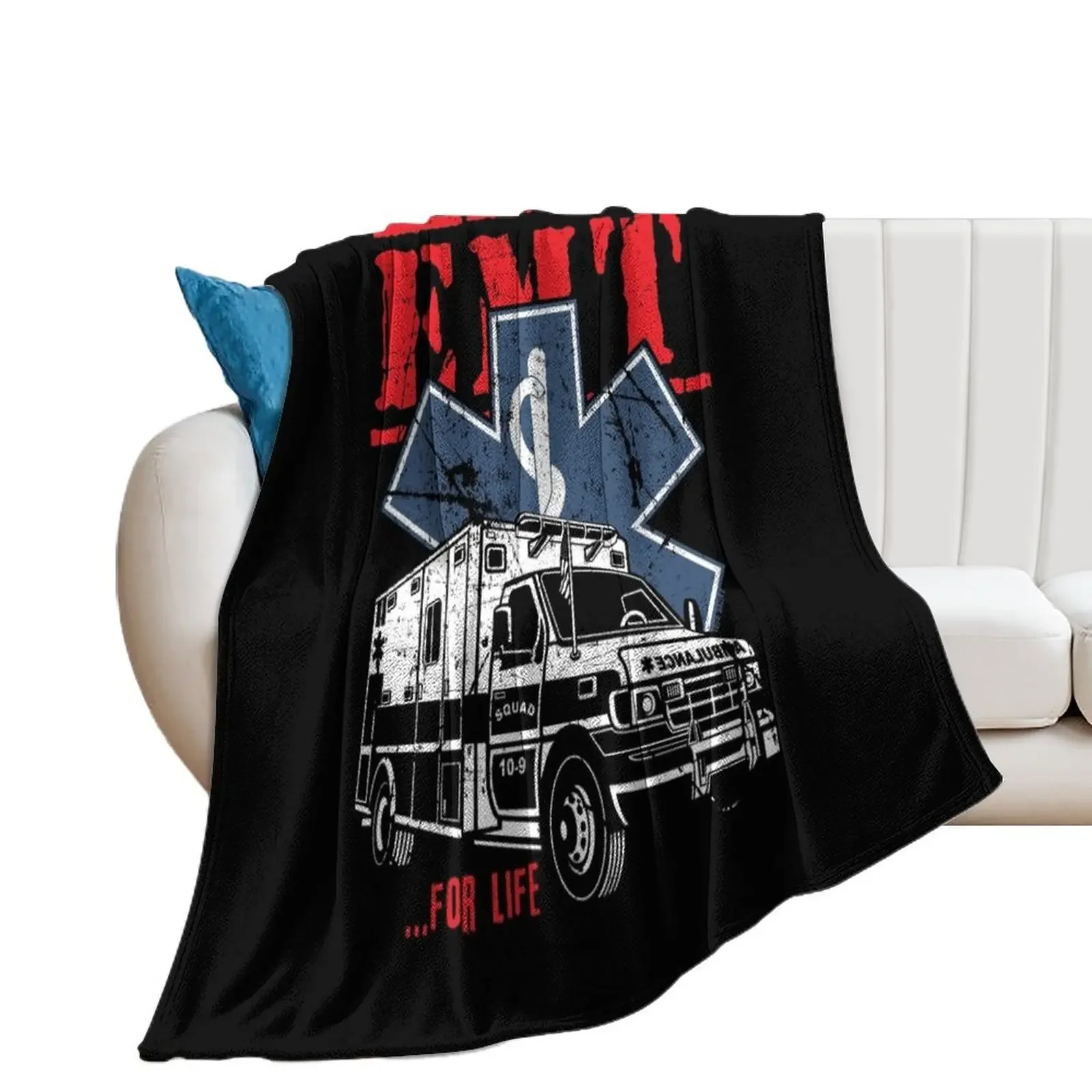 EMT For Life EMS Ambulance Throw Blanket Single valentine gift ideas Blankets