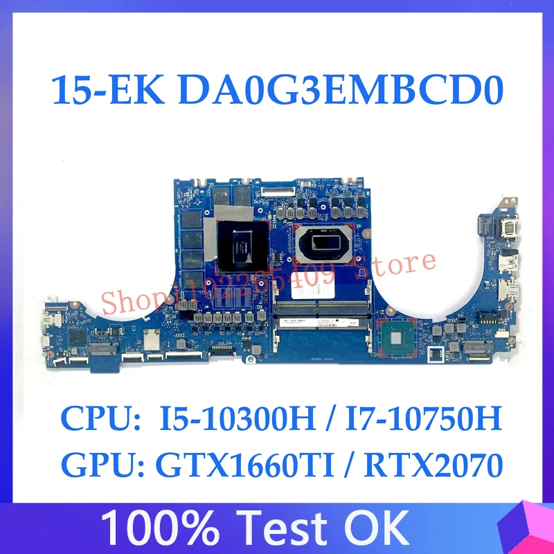 

L98750-001 L98755-601 For HP 15-EK Laptop Motherboard DA0G3EMBCD0 With I5-10300H / I7-10750H CPU GTX1660TI / RTX2070 100% Tested