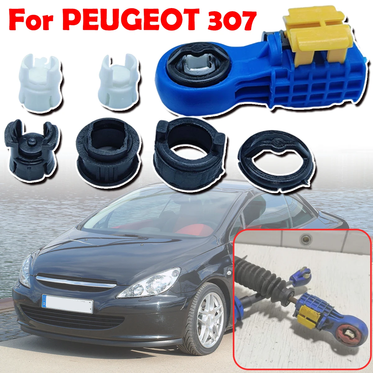 For PEUGEOT 307 3A /Break 3E/CC 3B/SW Gearbox Shift Lever Cable End Linkage Connector Adapter Selector Buckle Replacement Parts
