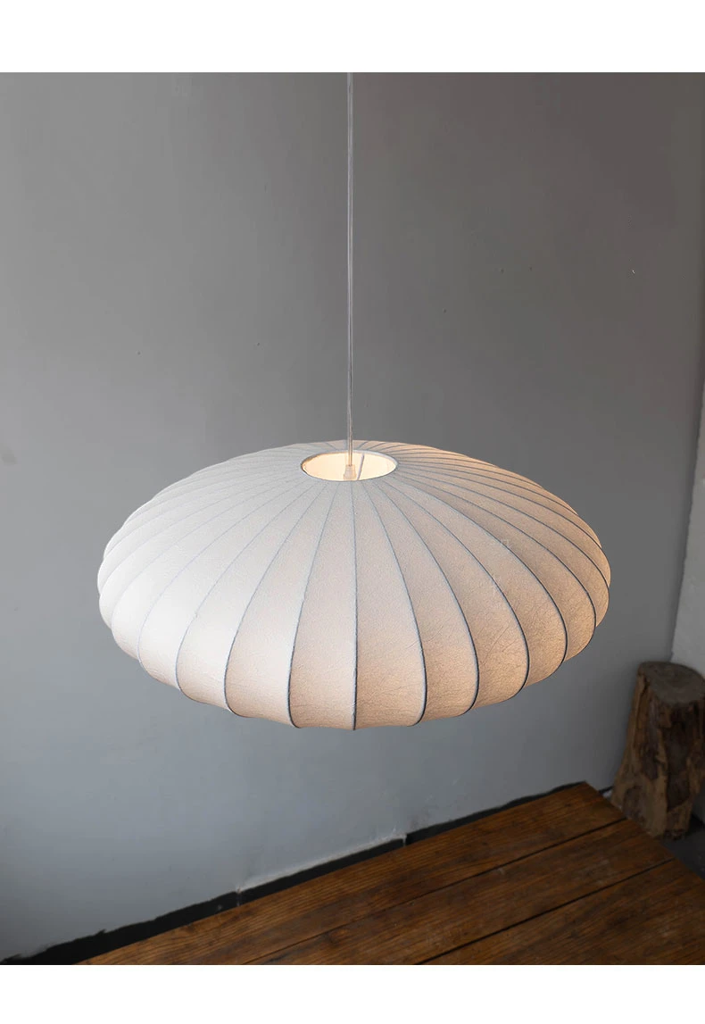 Wabi-sabi style silk restaurant chandelier designer medieval new Chinese tea room Zen cream style bedroom Pendant lamp