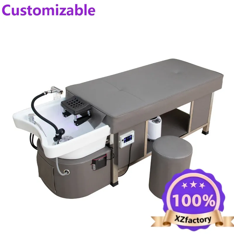 Factory Direct 2026 Ceramic basin head treatment shampoo bed barber shop hair shampoo bed hair salon special beauty massage bed