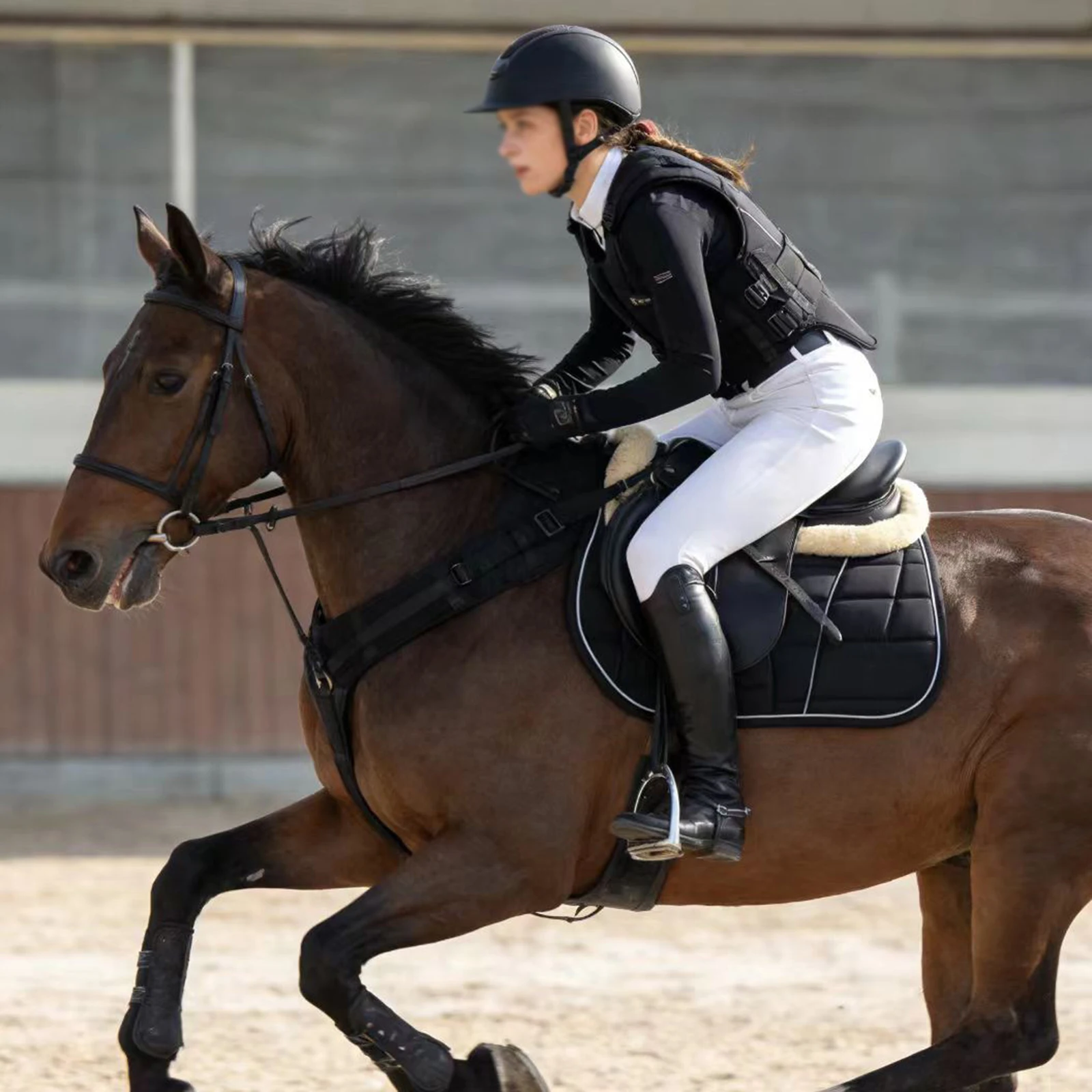 Equestrian Vest Mesh Padded Horse Riding Gear Breathable Shock Absorption Security Waistcoat for Outdoor Sports Protection