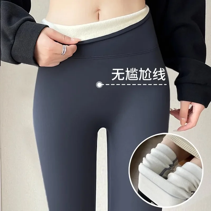 for Women Outerwear Thickened Tight Yoga Lamb Fleece Barbie Underpants Warm Cotton Pants Velvet Shark Pants