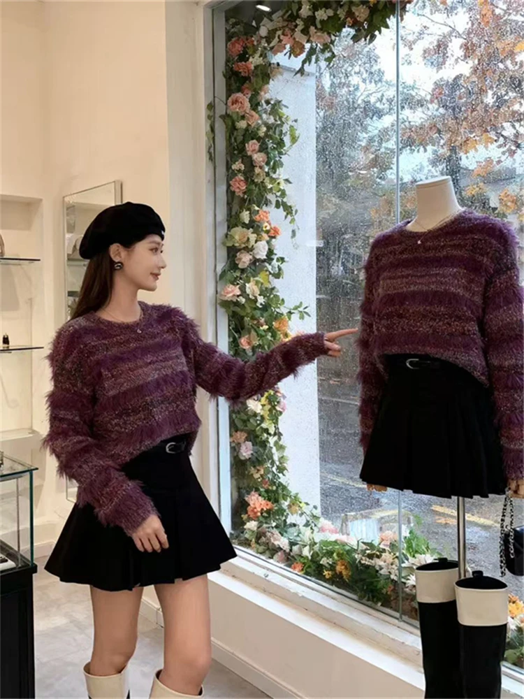 

Slimming Knitted Sweater Heavy Embroidery Faionable Spring New Arrival Women's High-End Feeling Commute Sle Long Sve