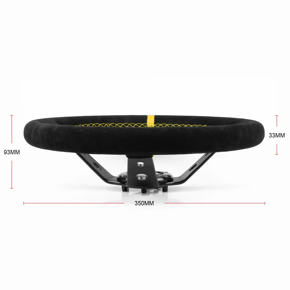 Drift 14Inch Deep Universal Racing Suede Steering Wheel Rally Car JDM Leather Steering Wheel Volantes For VW HONDA TOYOTA BMW