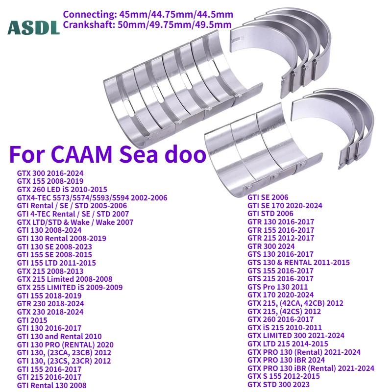 

For CAAM Sea Doo Motorcycle Connecting Rod Crankshaft Bearing GTX GTI 155 170 215 230 255 260 300 Rental GTR130 GTR230 GTR215