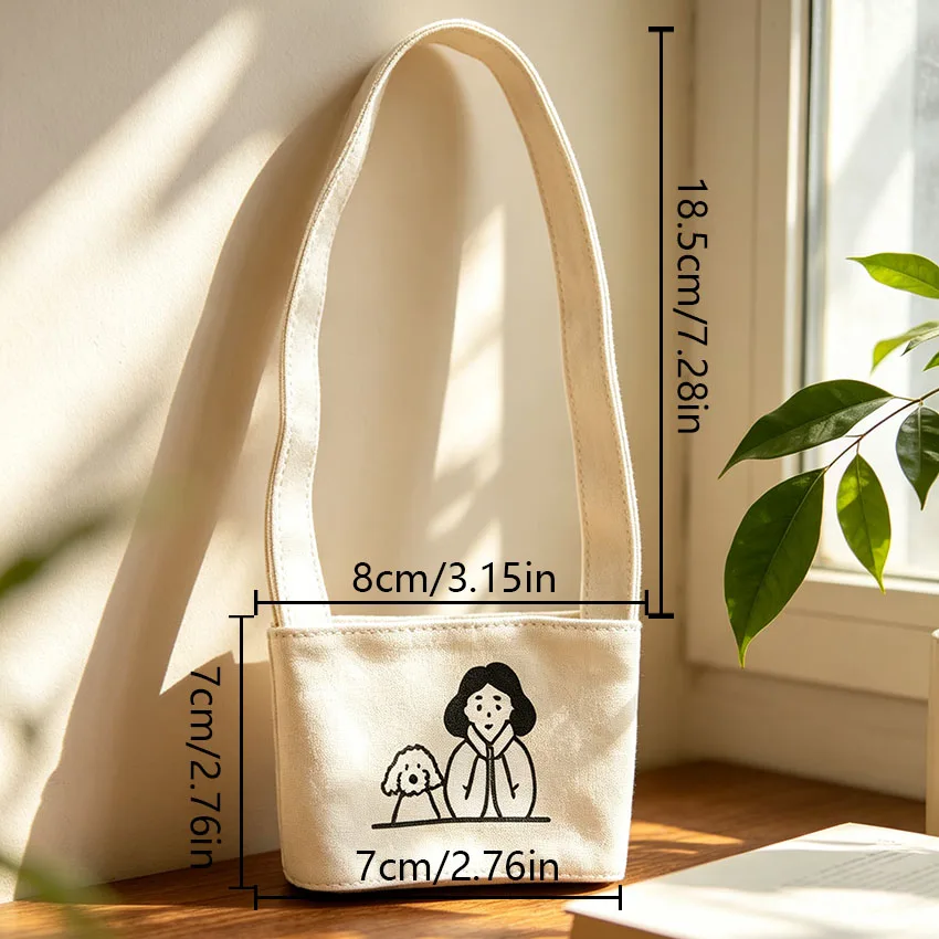 Personalized Custom Cup Sleeves, with Free Customization of Patterns. Canvas Bag for Milk Tea Hand-Shaken Drinks, Eco-Friendly Tote Bag for Bubble Tea, Reusable. It Is Suitable for Commuting, Traveling, and Outdoor Activities, and Is Suitable for Students and the Elderly.