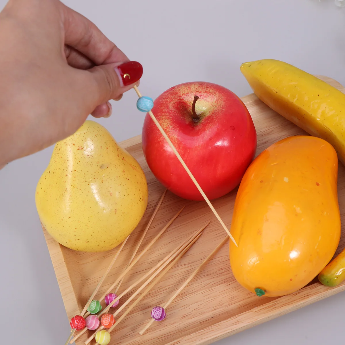 

100 Pcs Fruit for Sticks Skewers Mimosa Bar Supplies Fruits Heart-shaped