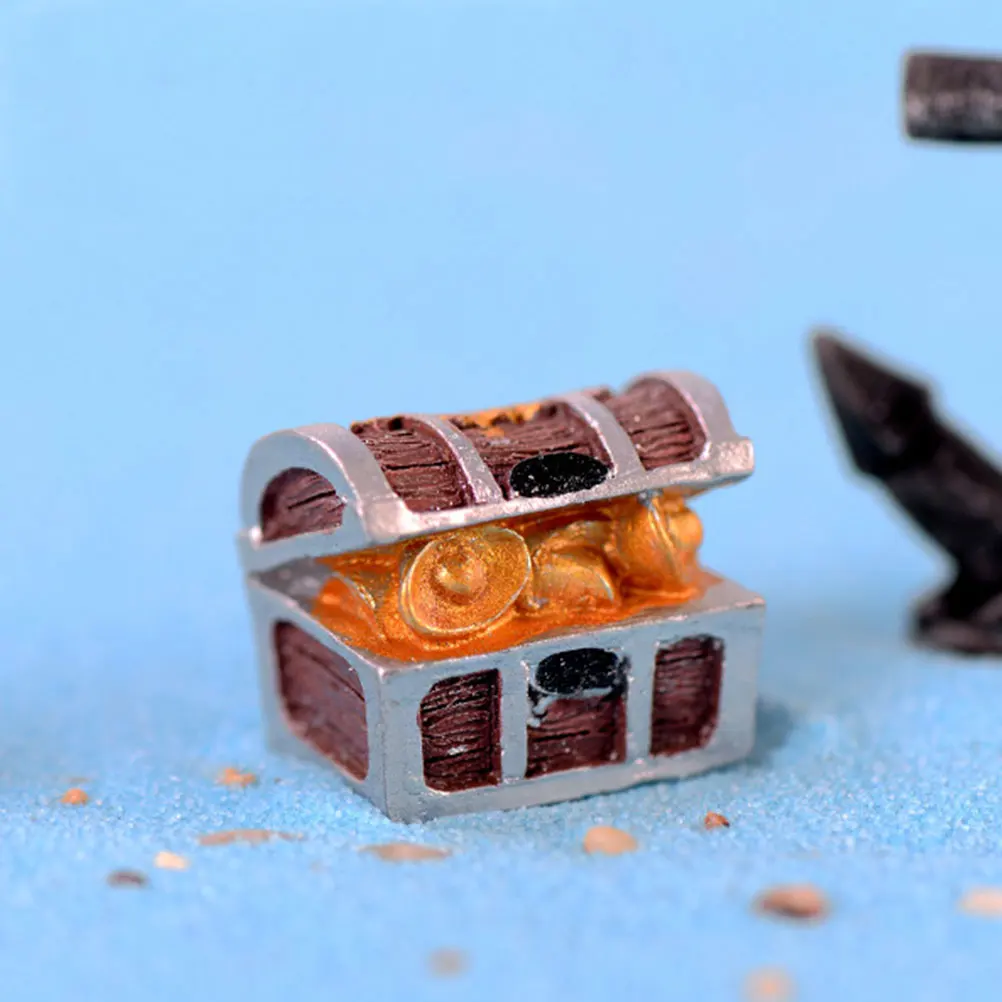 

8pcs Treasure Chest Resin Crafts for Aquarium Decor Fish Tank Aquarium Home Office Decor Realistic Small Items