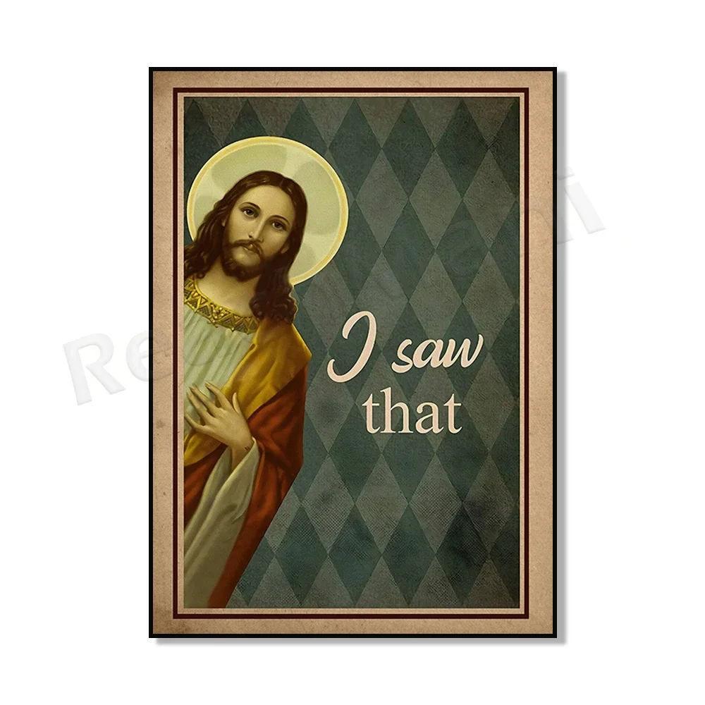 I Saw That Jesus Poster, Jesus Judging You Wall Art, Funny Jesus Meme Wall Decor, Christian Gift, Religious Art Print