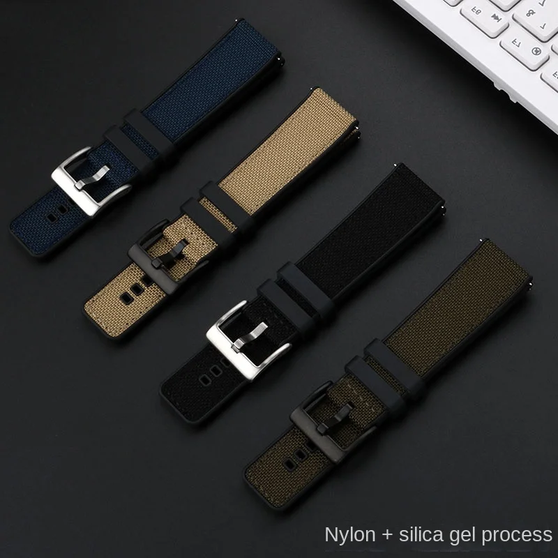 芸術家のためのユニバーサルウォッチバンド,黒,ナイロン,シリコン,寸法22mm,t125.617