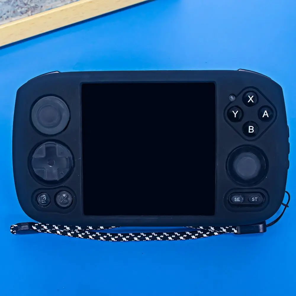 

Silicone Protective Cover Anti-Scratch Shockproof Game Console Case With Lanyard Solid Color Shell for ANBERNIC RG Cube