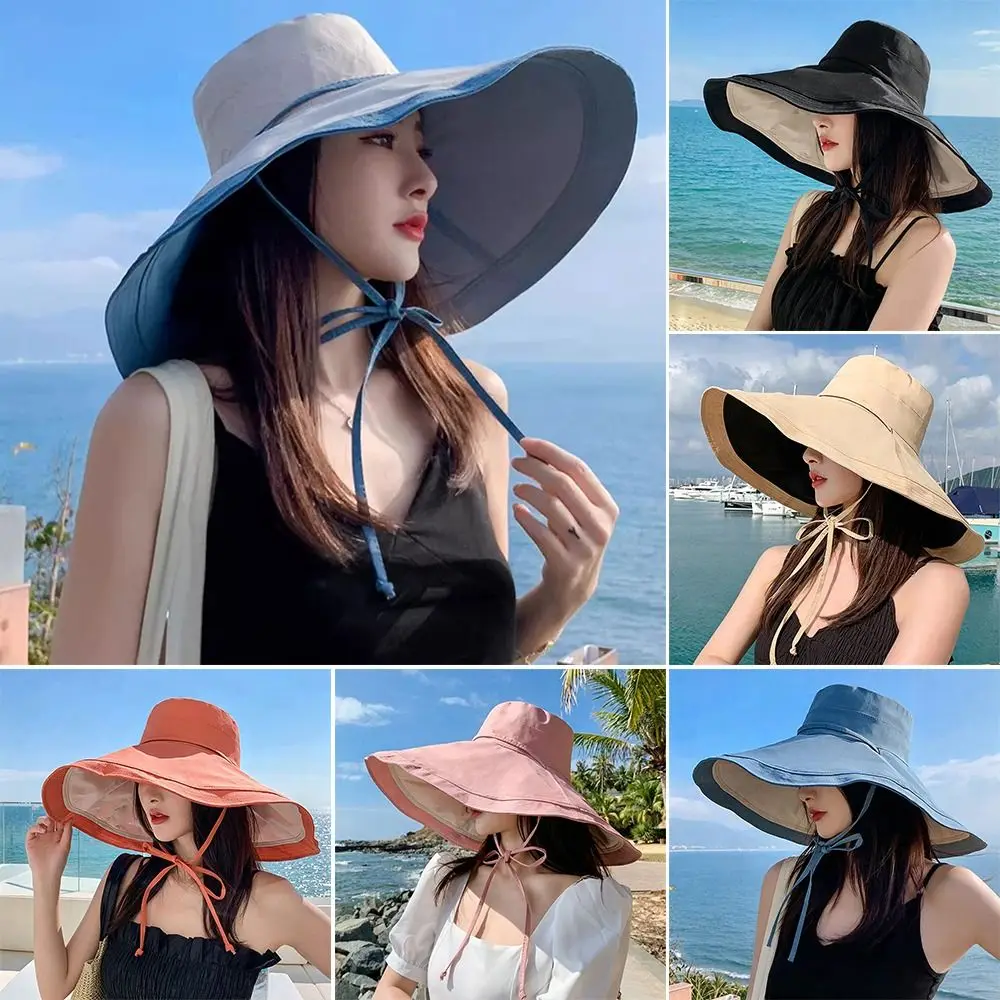Casual Foldable Fisherman Hat Double-Sided Wide Brim Sun Hat Anti UV Quick Dry Sunshade Cap Travel