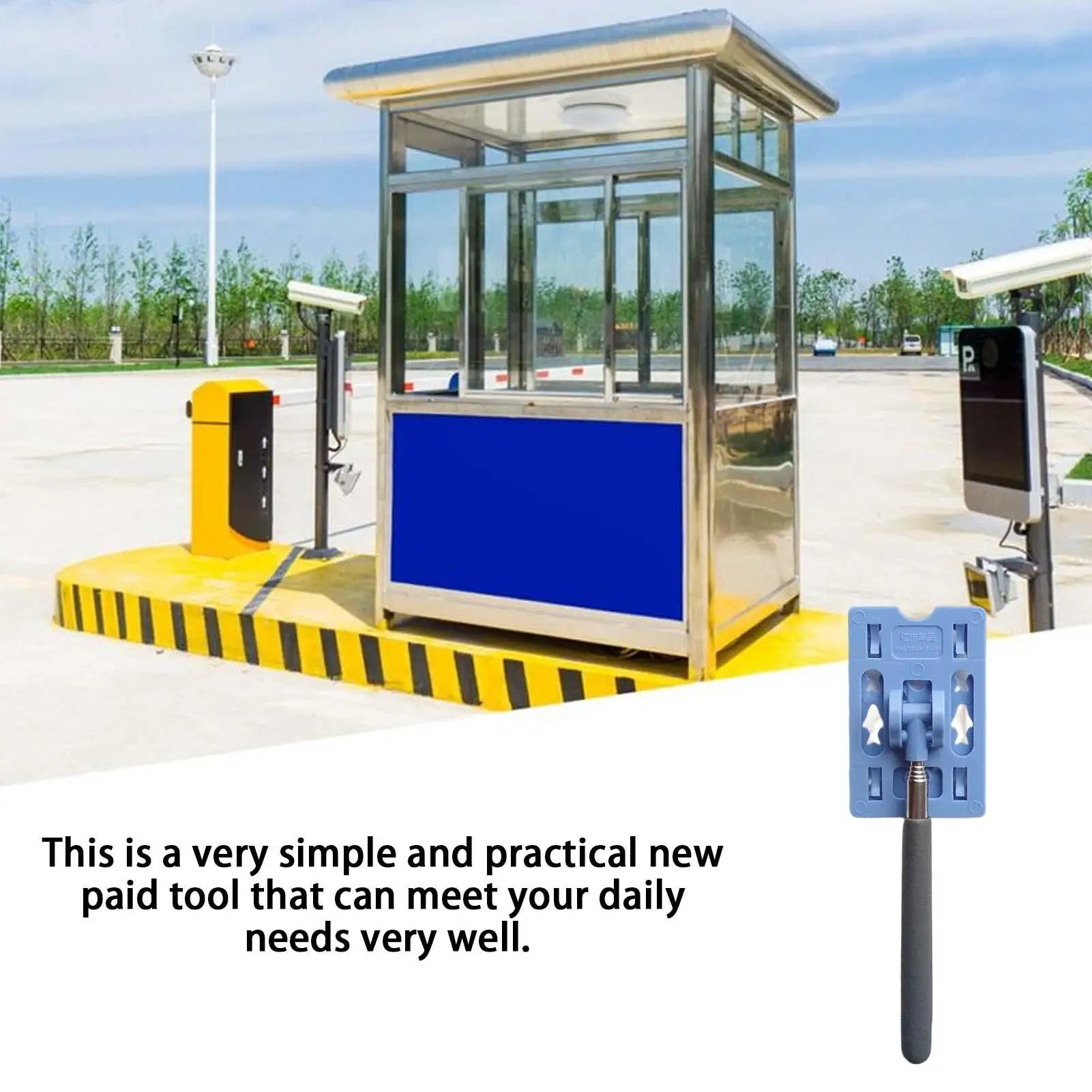 Contactless Car Toll Card Stick Telescopic Parking Toll Swiping Sticks Paying Rod Adjustable Car Parking Toll Payment Rod
