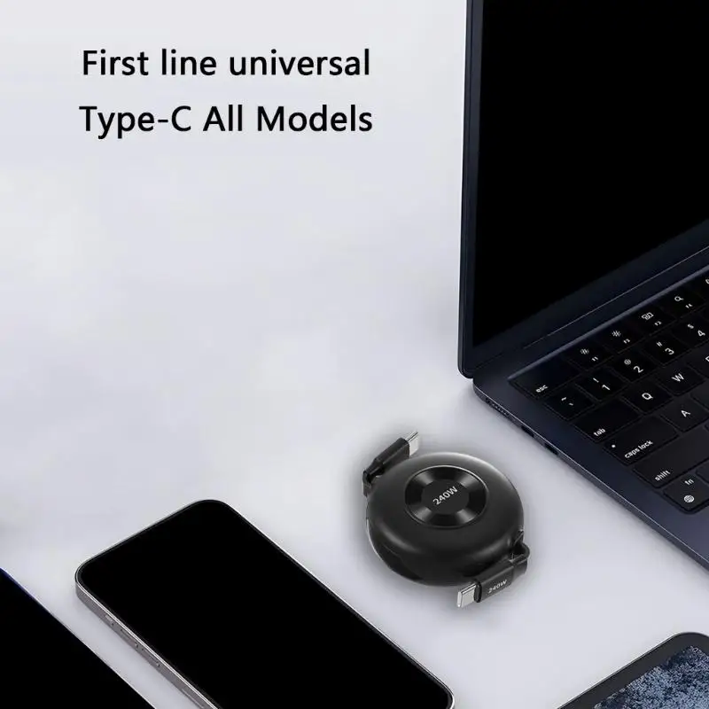 

652F, 240 Вт, USB-кабель C–C, быстрая зарядка с выдвижной функцией для ноутбуков, планшетов, игровых контроллеров и других