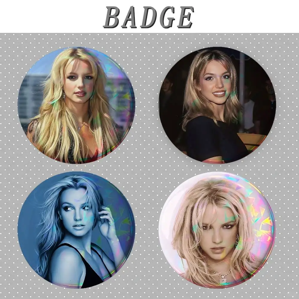 Sweety B-Britney S-Spears Badges Fashion New Hip Hop Versatile Round Metal Badge Cartoon Pin Gift Wholesale