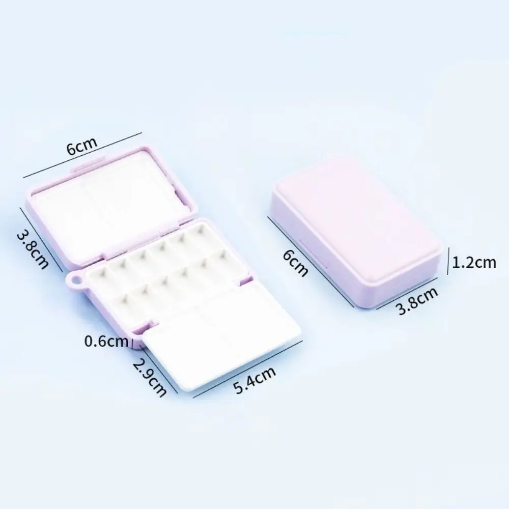 High-quality Mini Portable Travel Plastic Painting Box Palette 12/24 Grids Watercolor Paint Subpackage Purple Blue Pigment Box