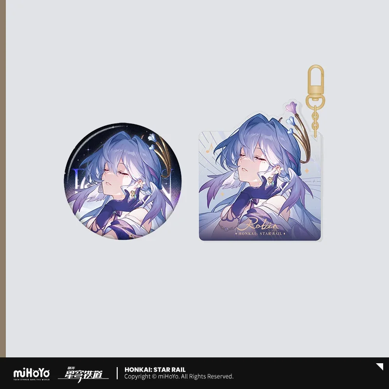 

Официальный товар Sunsyea Honkai Star Rail miHoYo, оригинальный подлинный значок QXHX, акриловый брелок Robin