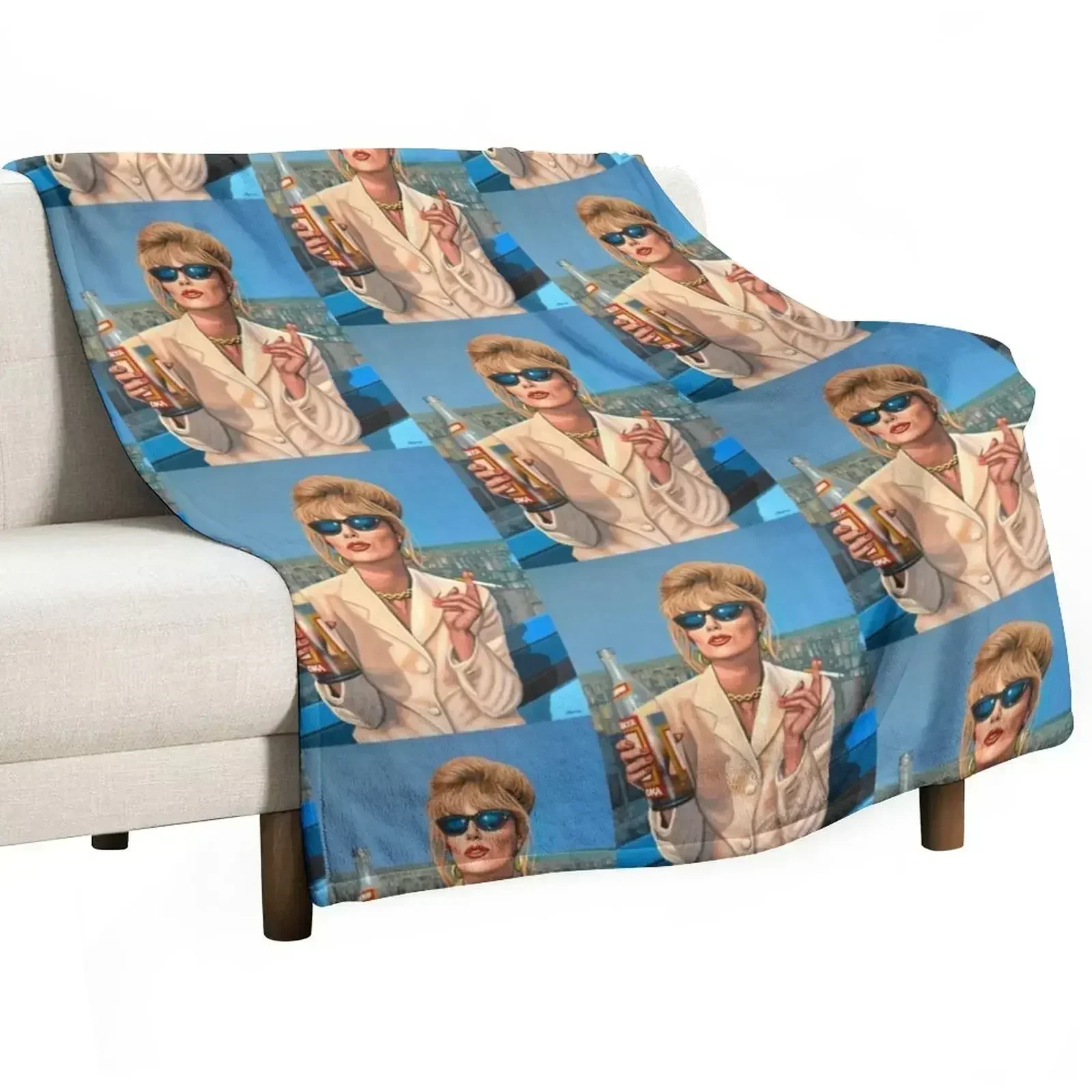 Joanna Lumley as Patsy Stone painting Throw Blanket funny gift Soft Plush Plaid Heavy Decorative Beds Blankets