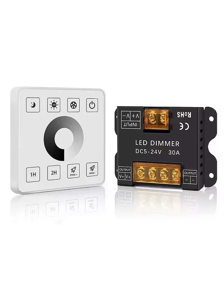 DC5V 12V 24V RF LED Dimmer 30A Wireless LED Controller 2.4G Touch Panel Switch For 5050 3528 COB Single color LED Strip