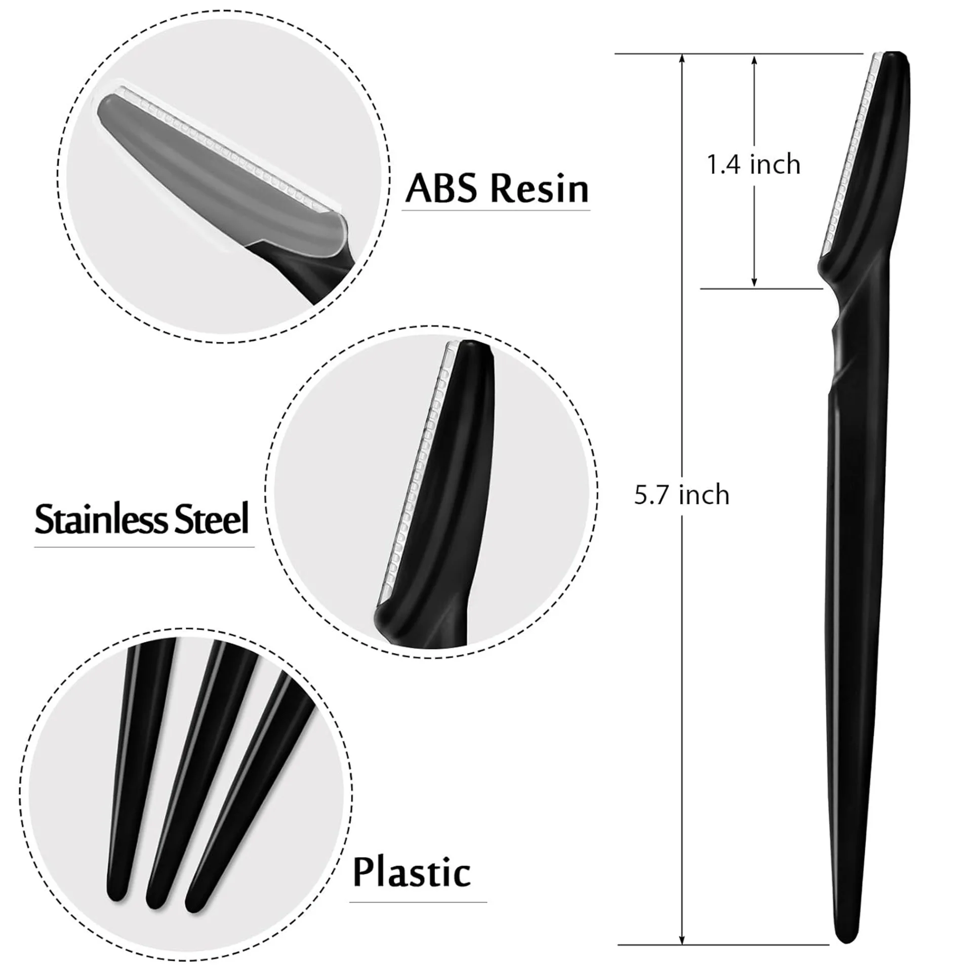 Ensemble de tondeuse à sourcils polyvalente pour femmes et hommes, outils de maquillage, rasoir pour le visage facile à utiliser, lames en acier inoxydable, couteau de toilettage, mélange de couleurs