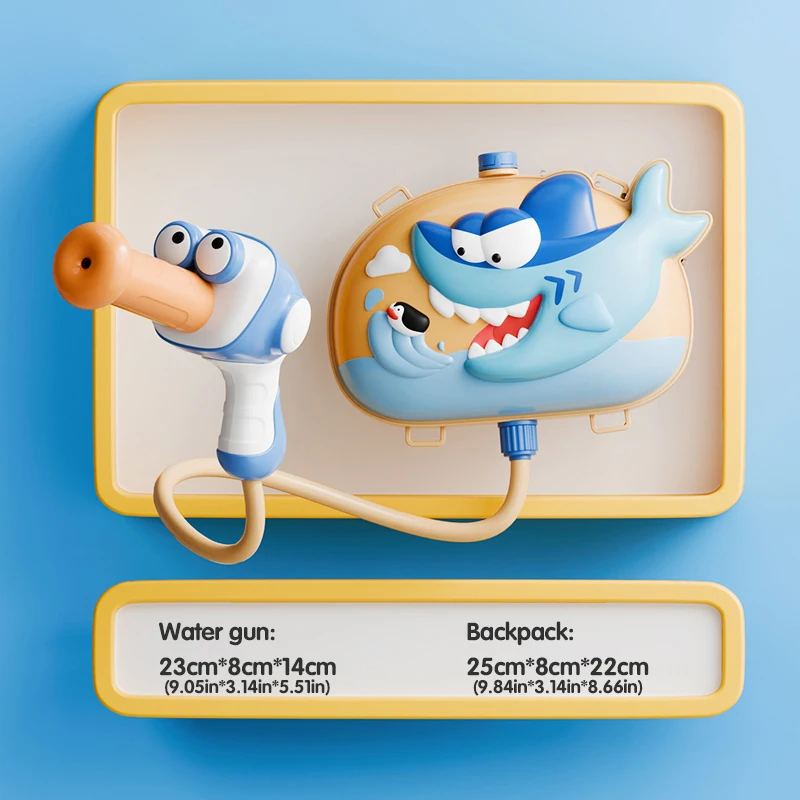 Children's Backpack Water Gun Outdoor Beach Parent-Child Interactive Toy Cartoon Dinosaur Rabbit Pull-Out Spray Water Guns Toys