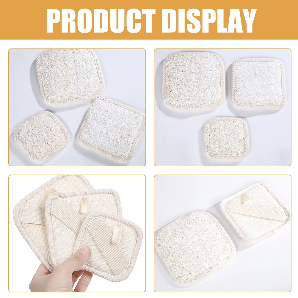 

5Pcs Edge-Bound Loofah Sponge for Bathing Deep Cleansing Body Wash Scrubber Reusable Shower Loofah Exfoliating Sponge