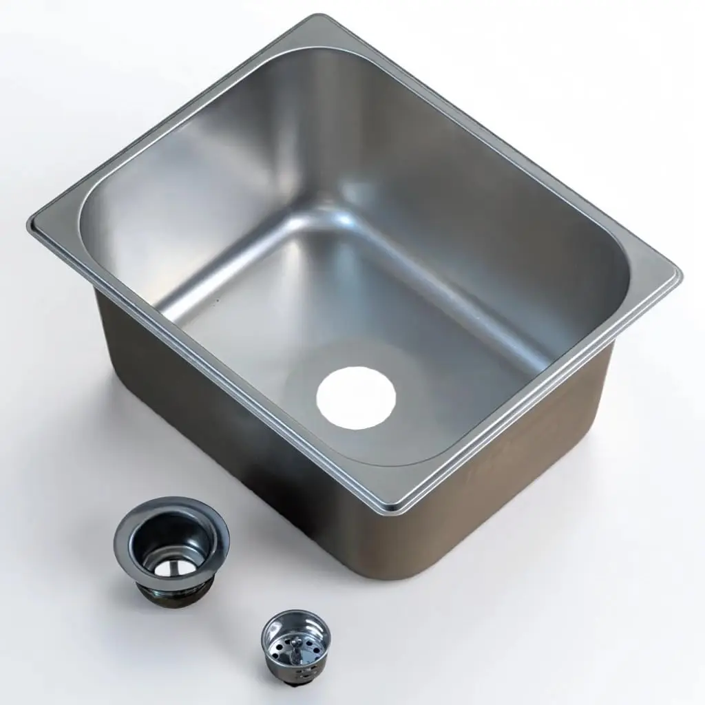 Einbauschüssel aus Edelstahl für Wohnmobile, 1 Fach, 12,75x10,5x6 Zoll, mit Sieb
