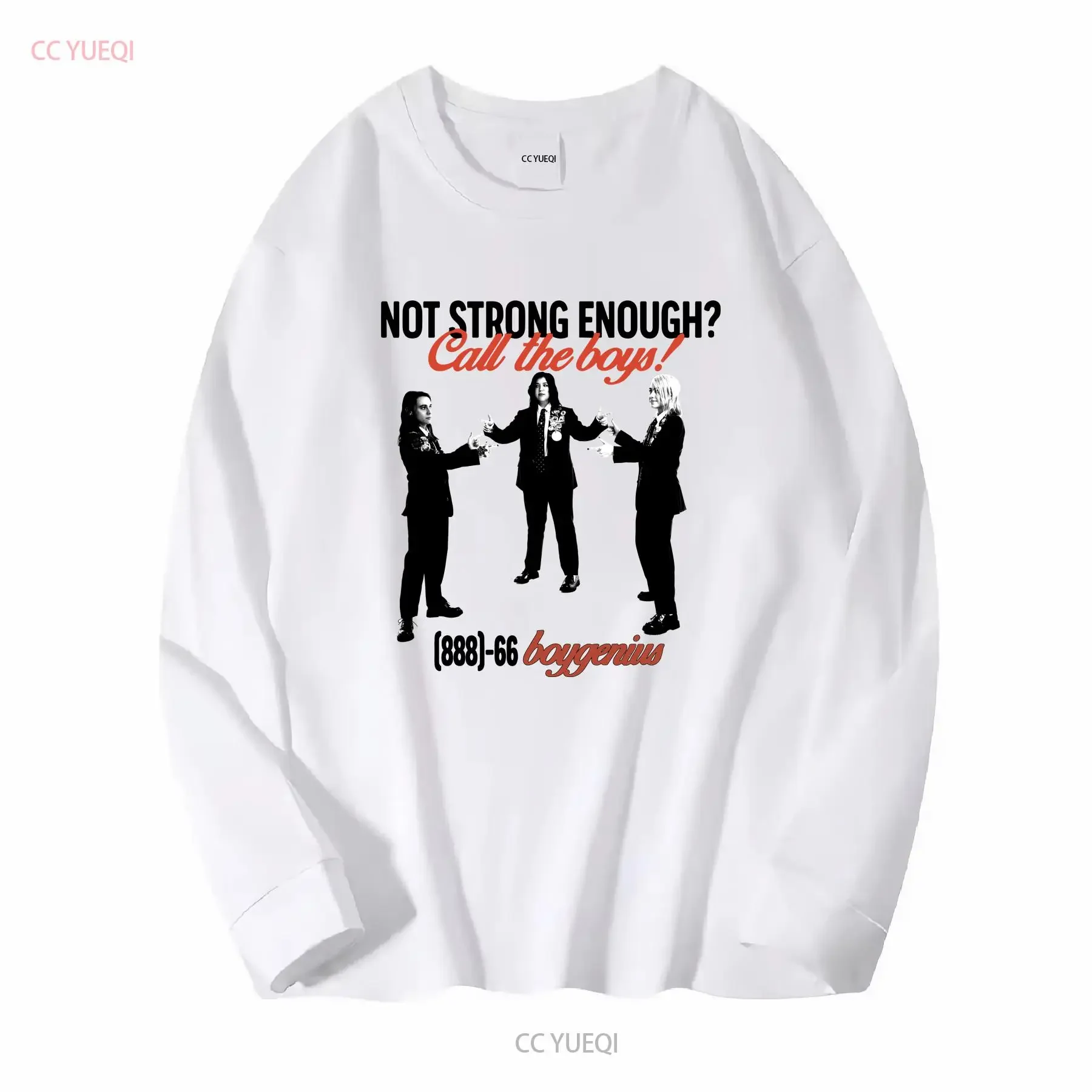Boygenius Not Strong Enough Call The Boys Retro Vintage 90s T Shirt Fans Music long or short sleeves vintage Washed Slightly