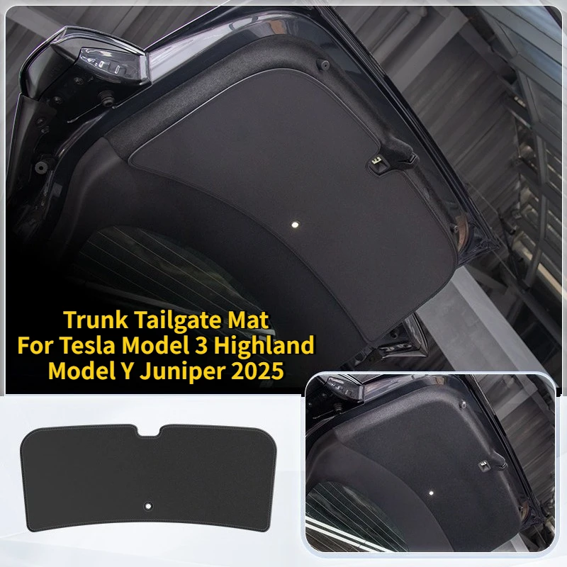 テスラ モデル3 ハイランド モデルY ジュニパー 2025 テールゲート保護レザーパッド トランクテールゲートマット インテリアトリム カーアクセサリー