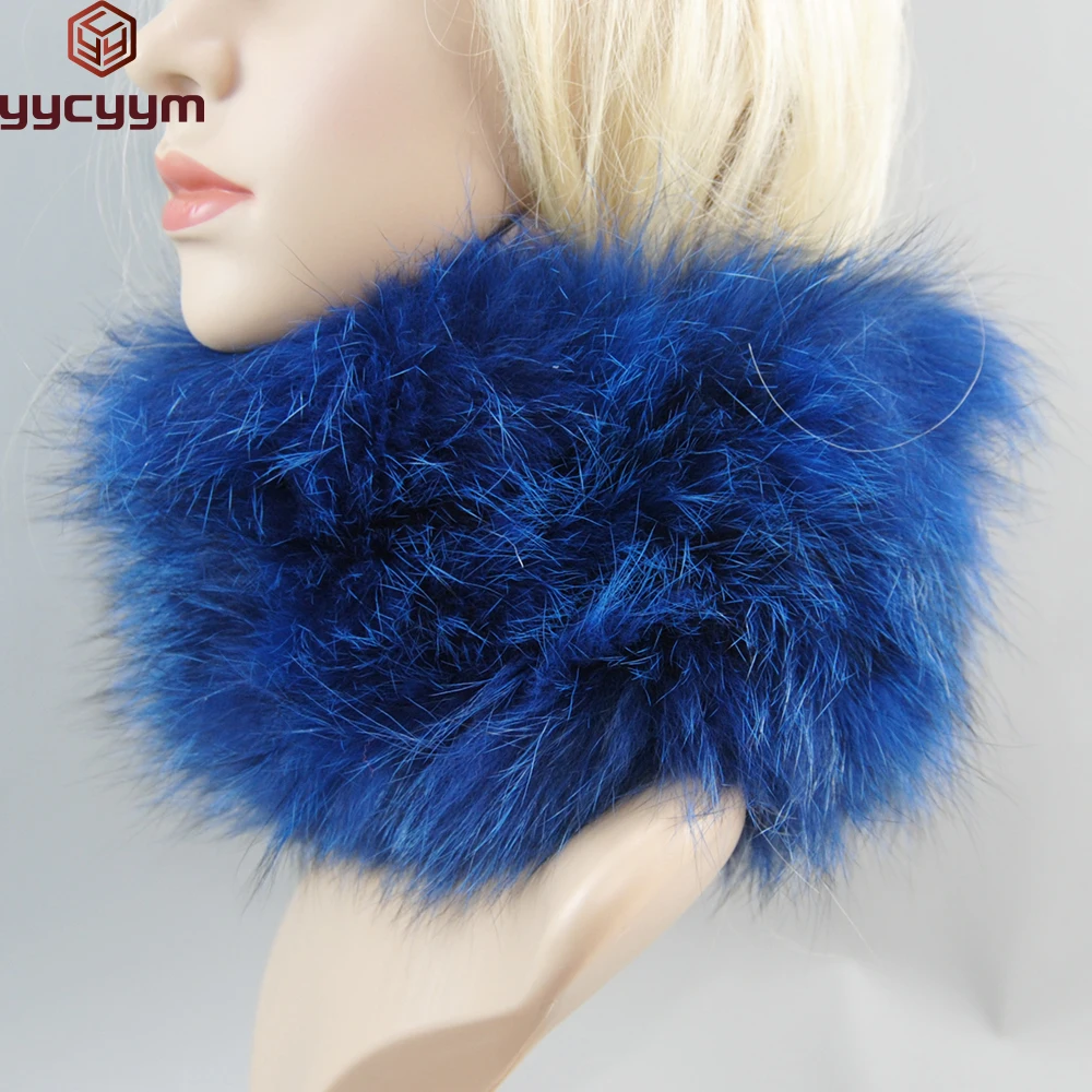 

Autumn Winter Lady Real Fox Fur Scarf Girls Warm Soft Knit Elastic Real Fox Fur Ring Headband Natural Fox Fur Mufflers Scarves