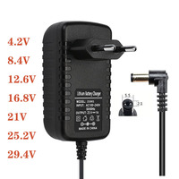 18650 Lithium Battery Charger 90 degree right angle DC 4.2V 8.4V 12.6V 16.8V 21V 29.4V 1A 2A DC Power Supply Adapter