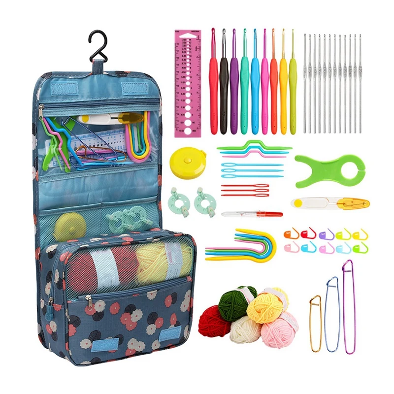 Crochet Kit For Beginners Crochet Hook Set Knitting Tool Set With Ergonomic Soft Handle, Crochet Tool With Storage Bag