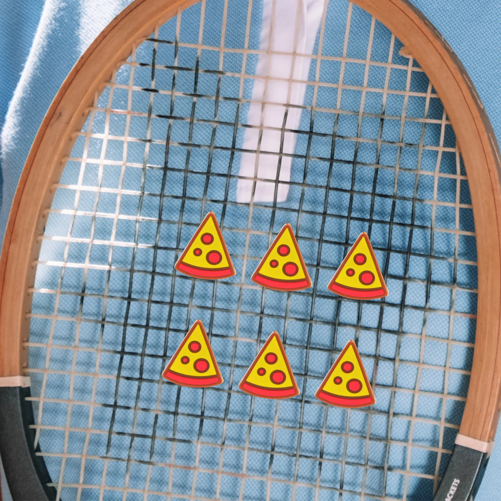 

6 Pcs Pizza Shock Absorber Silicone Tennis Dampeners Racket Damping Shocking Dampers for Rackets Man