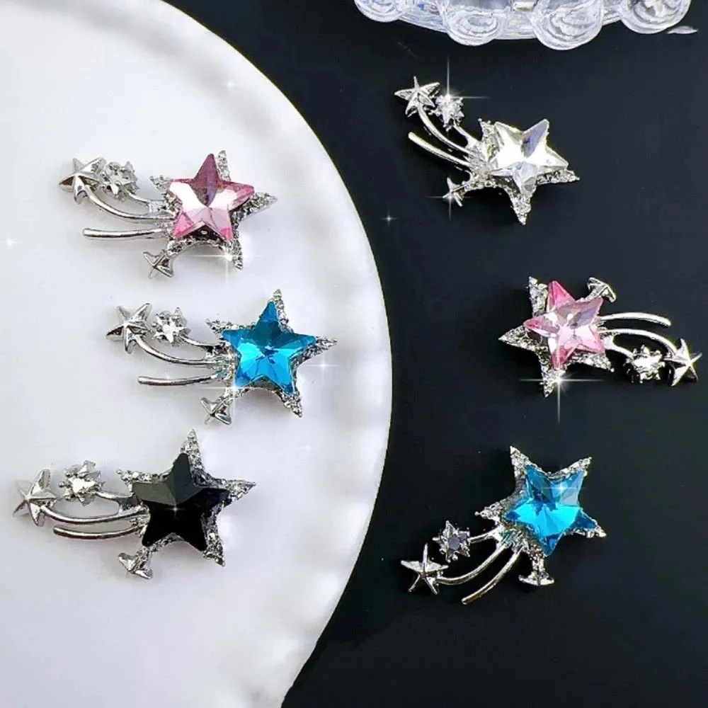 10pcs Crystal Star Nail Art Charm 3D Luxury Big Glitter Diamond Star Pendant Nail Decor Parts DIY Japanese Design Nail Parts