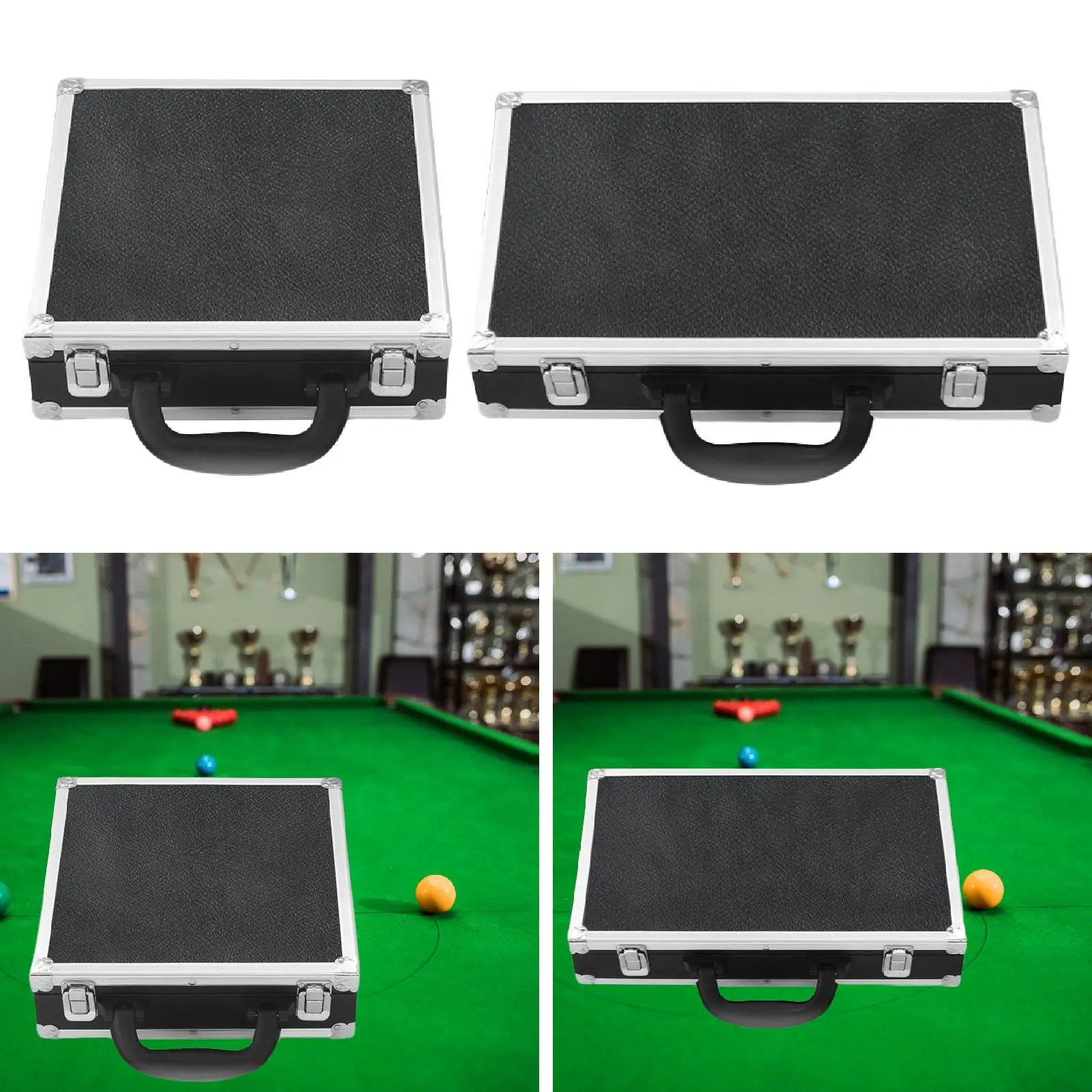 

Hard Case Billiard Ball Storage Box Portable PU Leather Flannel Organizer Container for Professional or Amateur Players