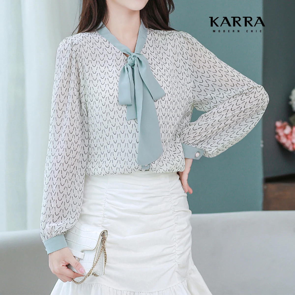 KARRA Curtain Ribbon Blouses _ KB3SBL011C