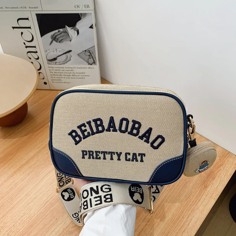 

BeiBaoBao Best-selling letter design women's bag,2025 simple crossbody bag,thick shoulder strap women's shoulder bag with purse