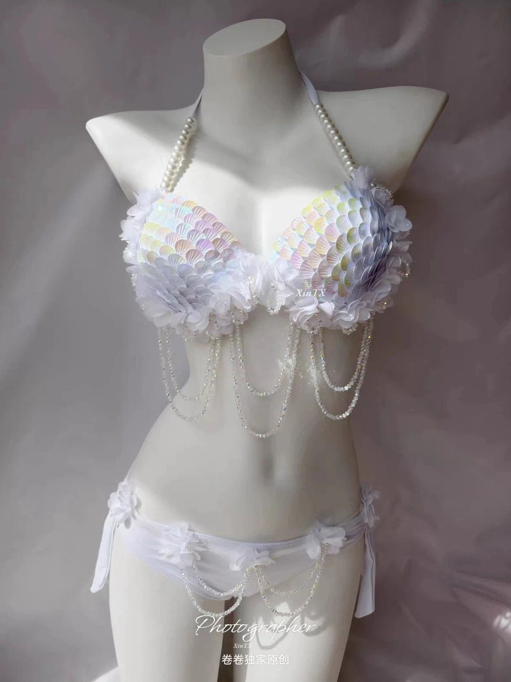 Handmade Sequin Bikini Set Mermaid Tail Compatible Swimwear Women Sexy Bikini Cosplay Beachwear Push Up Bathing Suit 2027 New