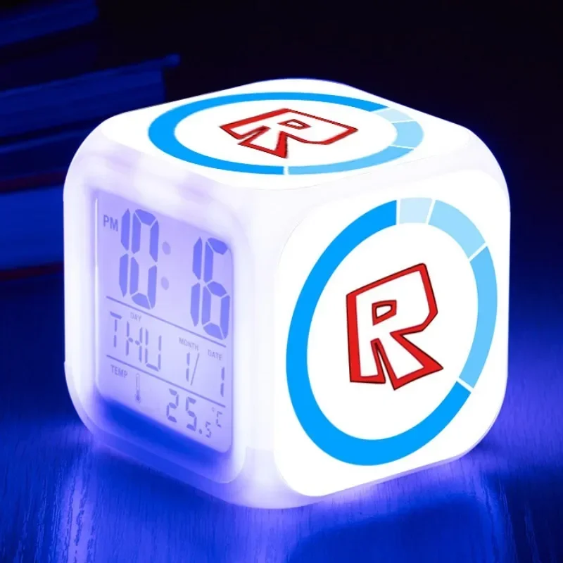 Roblox jogo led despertador digital multifuncional eletrônico decoração de mesa presente de aniversário com periférico presente de aniversário