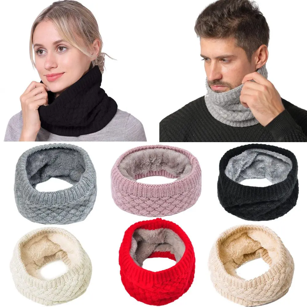 Solid Color Soft Neck Gaiters Outdoor Sports Snood Neck Warmer Autumn Winter Thermal Knitted Scarf Neckerchief