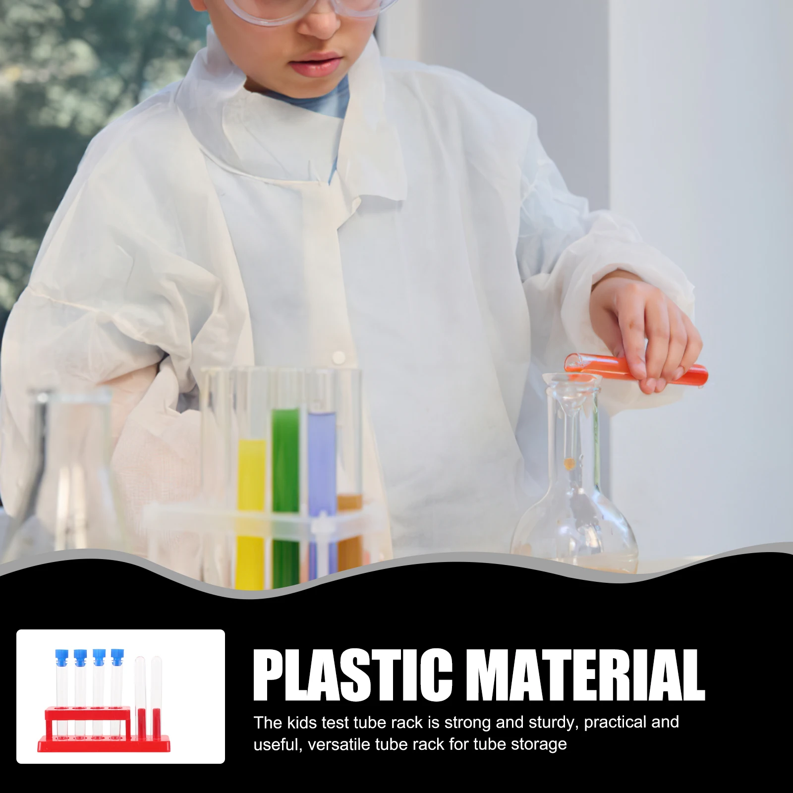 

Plastic Test Tube with Stand Tubes Droppers for s Kit Science Supplies Rack