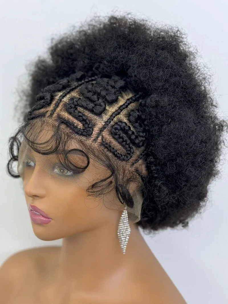 ライトビューティー 新スタイル ショートヘア アフロ キンキーカール ウィッグ 前髪付き 黒人女性用 合成ウィッグ 自然な髪質ミックスウィッグ